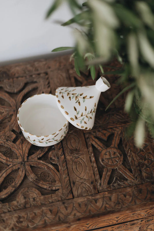 MOYENNE BOITE TAJINE FEUILLES GOLD