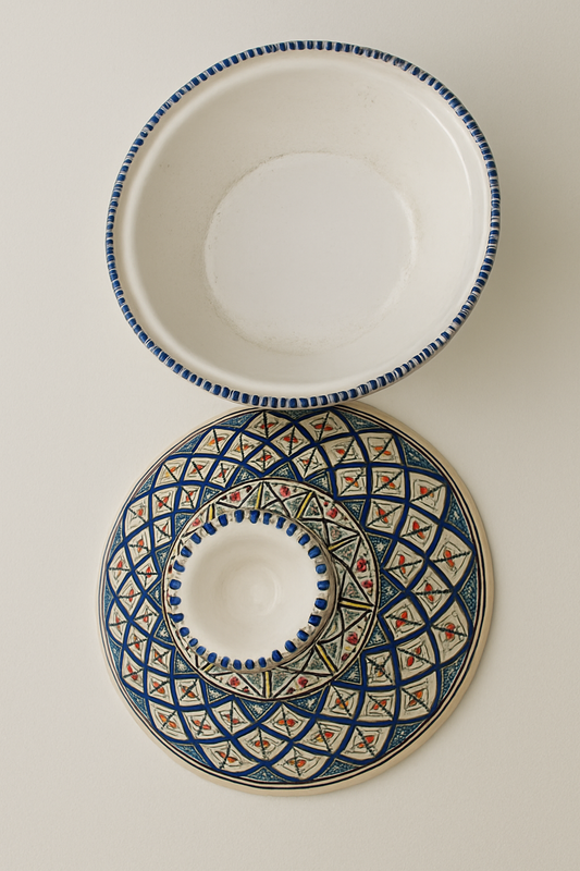 Tajine en céramique décorative – Motif bleu